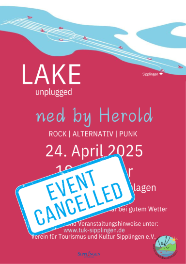 Veranstaltungsplakat lake unplugged. Abgesagt.